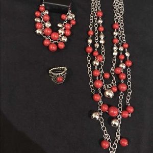 Paparazzi red fashion fix set